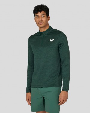 Castore Active Marl Quarter Zip Zielone | AJBCZTK-94