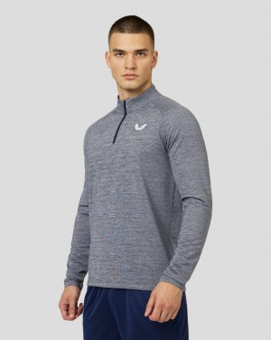 Castore Adapt Long Sleeve Standard Quarter Zip Top Granatowe | FZOCIPX-34