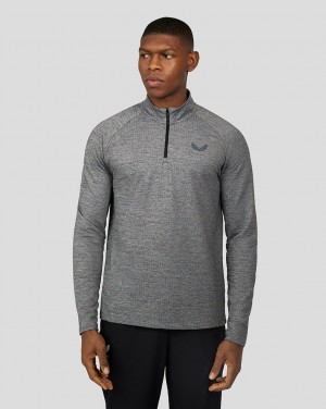 Castore Core Essentials Standard 1/4 Zip Black/Grey Marl | GRMWPDE-14