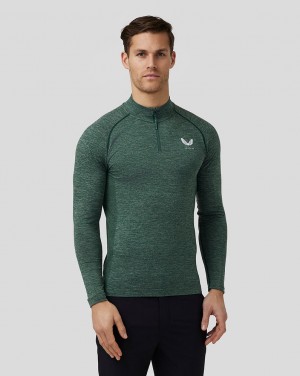 Castore Golf Body Mapped Seamless Quarter Zip Top Szare | RHJUKVW-58