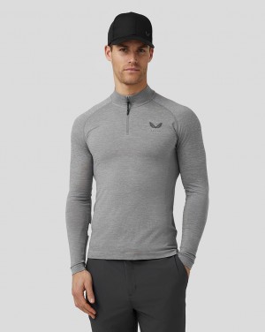 Castore Golf Body Mapped Seamless Quarter Zip Top Steel | RUTANZG-93