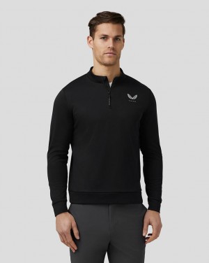 Castore Golf Club Classic Quarter Zip Top Czarne | WFNYMOJ-72