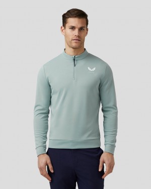 Castore Golf Club Classic Quarter Zip Top Niebieskie | FSWTREO-69