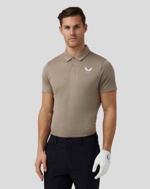 Castore Golf Engineered Knit Polo Clay | NFMCGBO-06