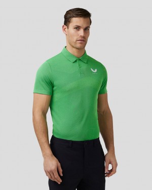 Castore Golf Engineered Knit Polo Zielone | EHCKUWO-10