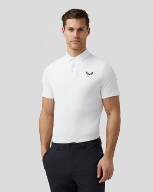 Castore Golf Essential Polo Białe | KYMPWTE-49