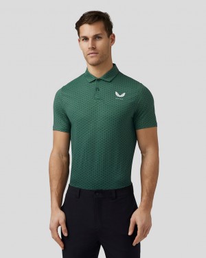 Castore Golf Printed Polo Zielone | BWUSEZR-15