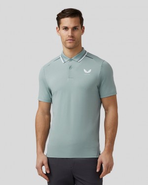 Castore Golf Tech Polo Niebieskie | UJYLTHB-31