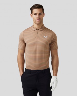 Castore Golf Yarn Dye Stripe Polo Clay | WZRHSIE-01