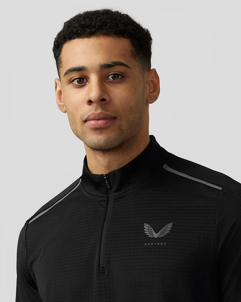 Castore Apex Aeromesh Quarter Zip Czarne | RETNXBM-42