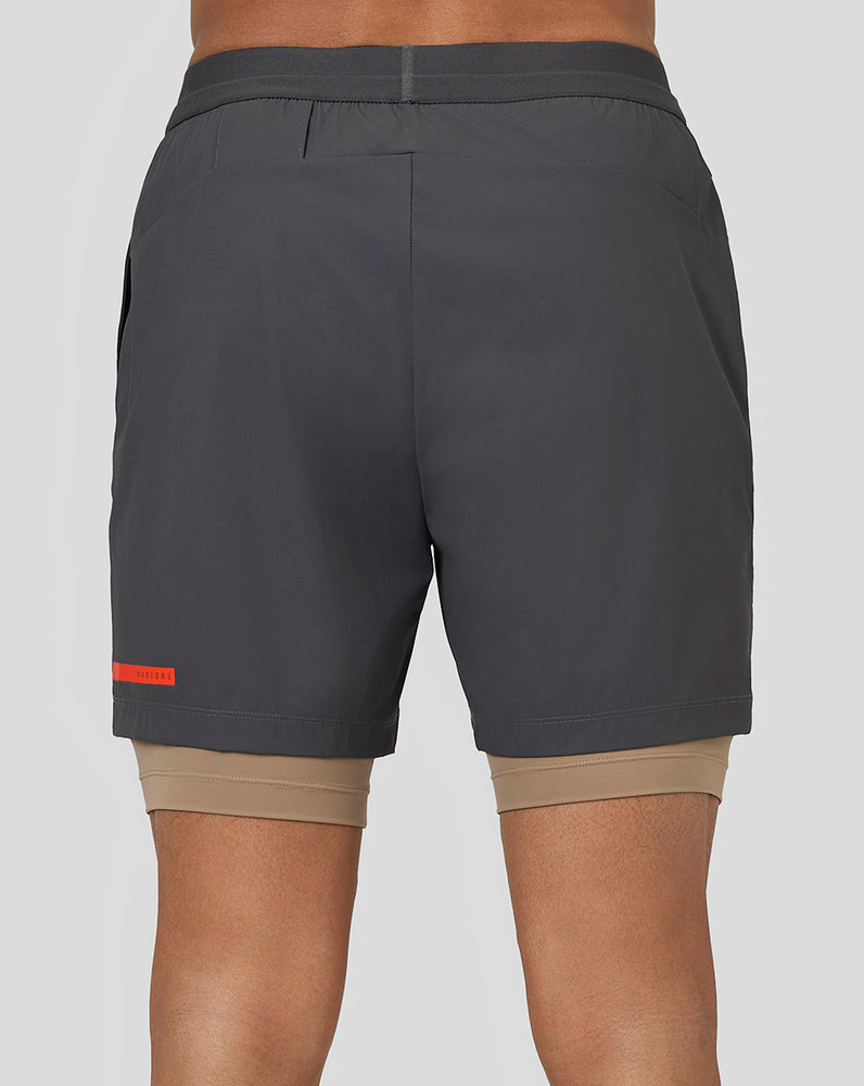 Castore Flow 2-in-1 Shorts Gunmetal | ROQHMTE-93