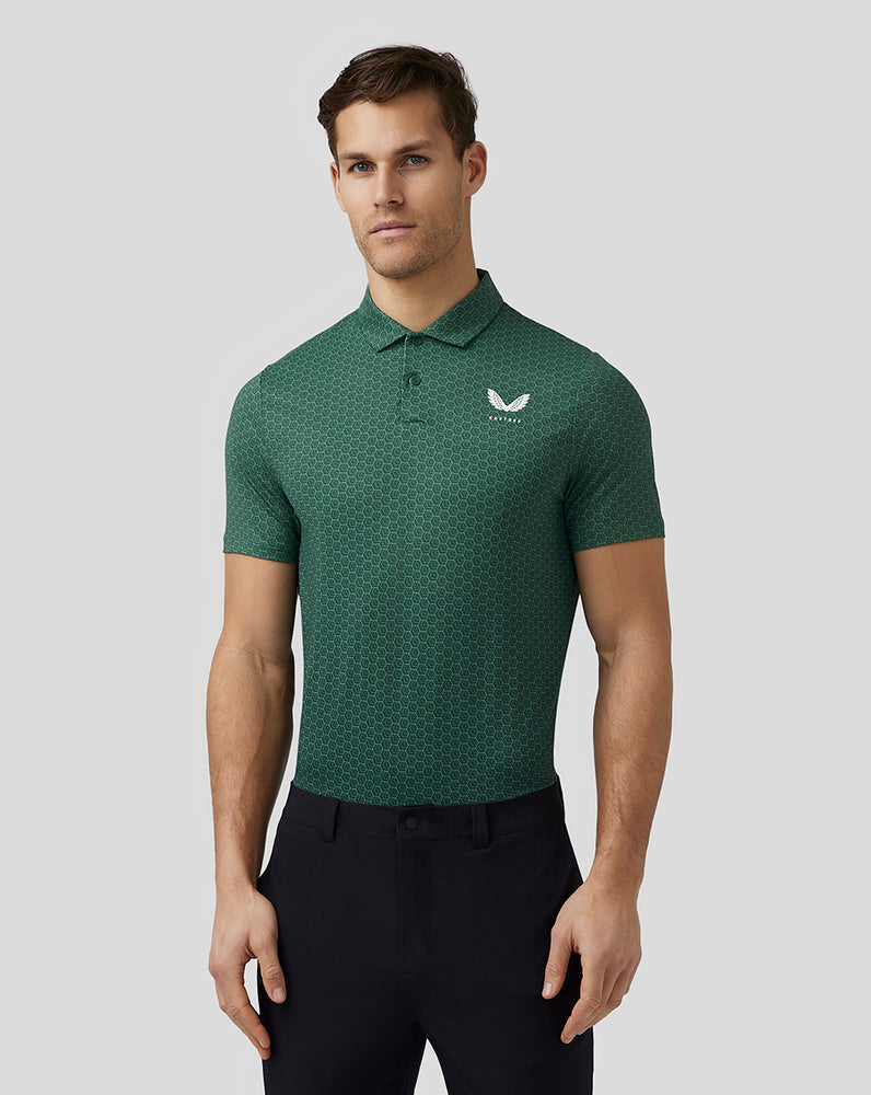 Castore Golf Printed Polo Zielone | KXGWYLO-50