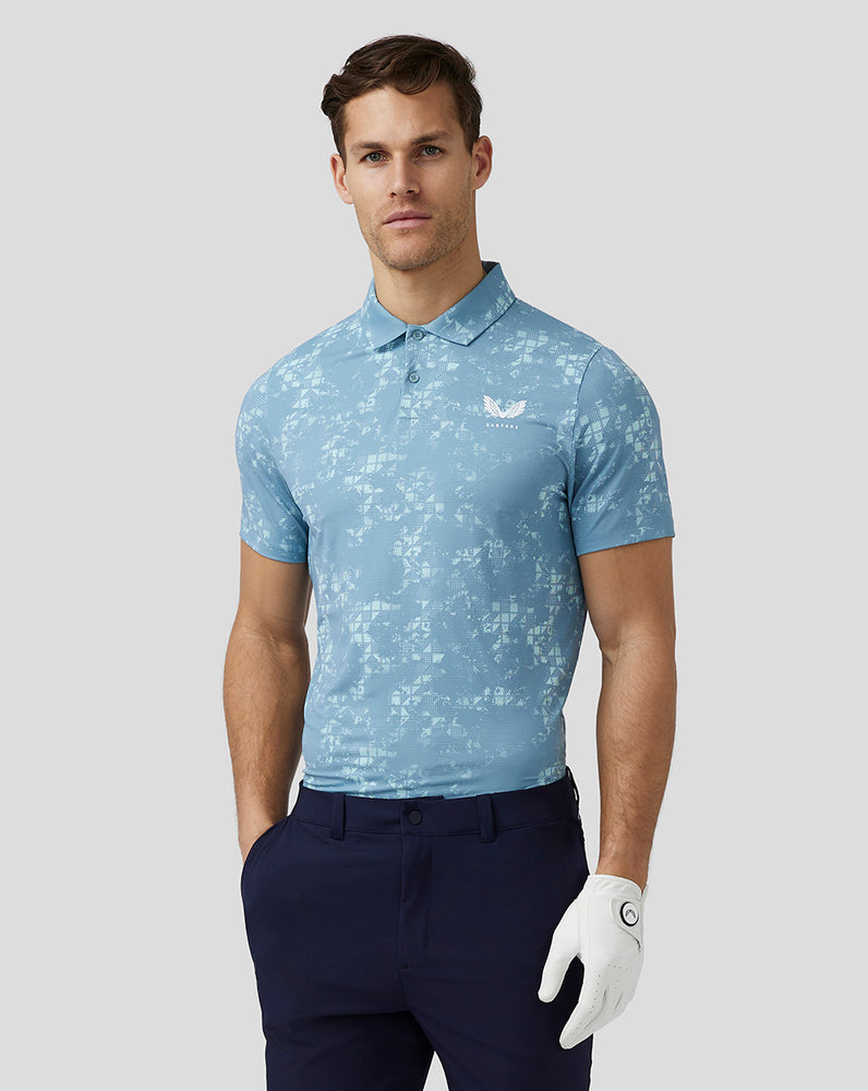 Castore Golf Short Sleeve Printed Polo Niebieskie | JOMPKRA-91