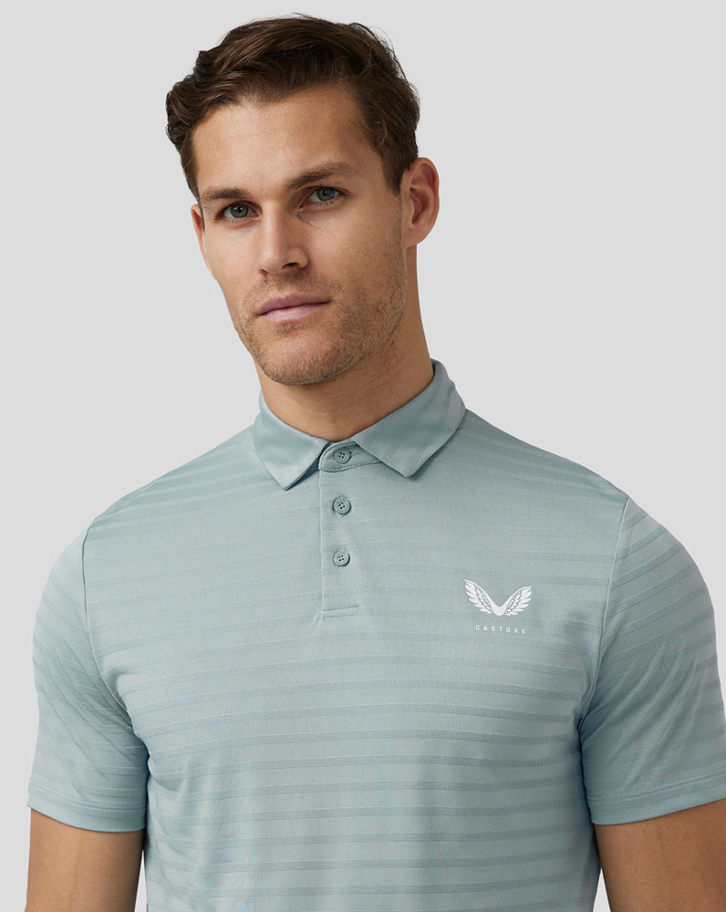 Castore Golf Textured Pique Stripe Polo Niebieskie | TENZMQH-95