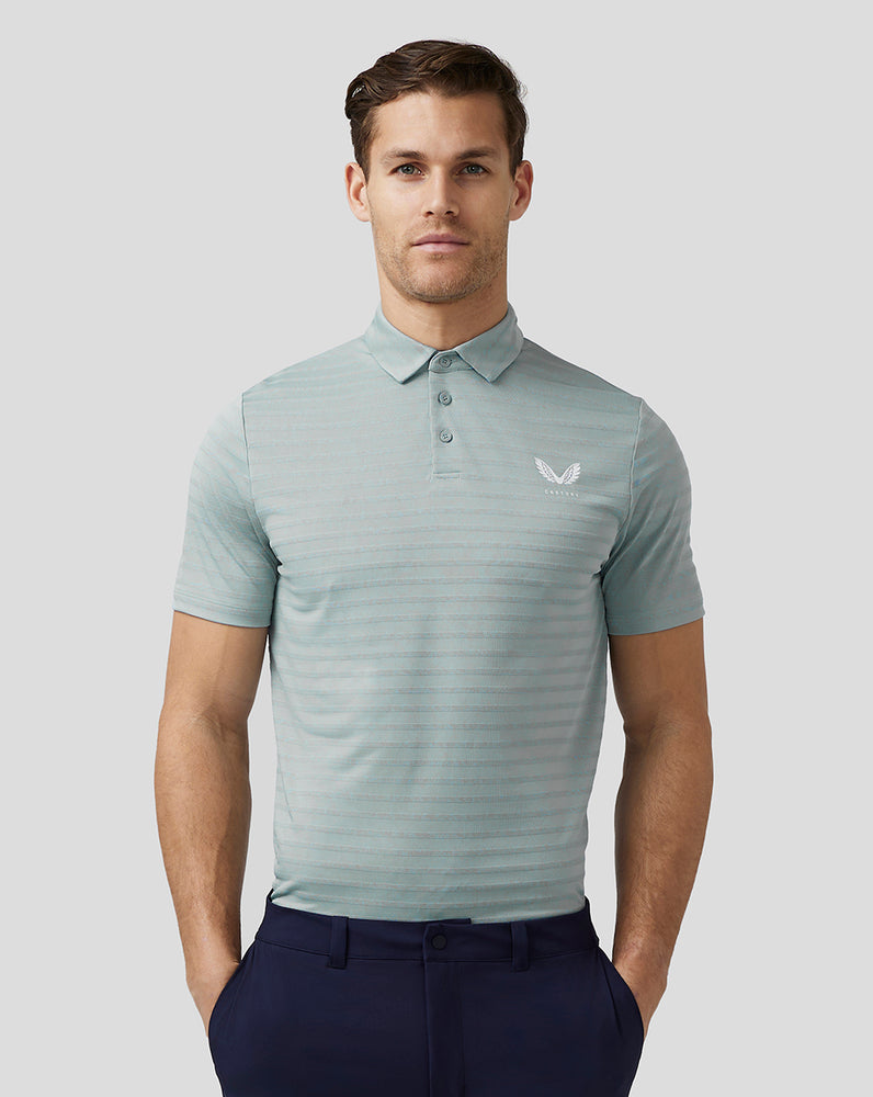 Castore Golf Textured Pique Stripe Polo Niebieskie | TENZMQH-95