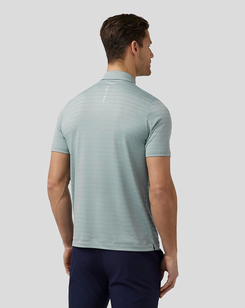 Castore Golf Textured Pique Stripe Polo Niebieskie | PIQNABX-59