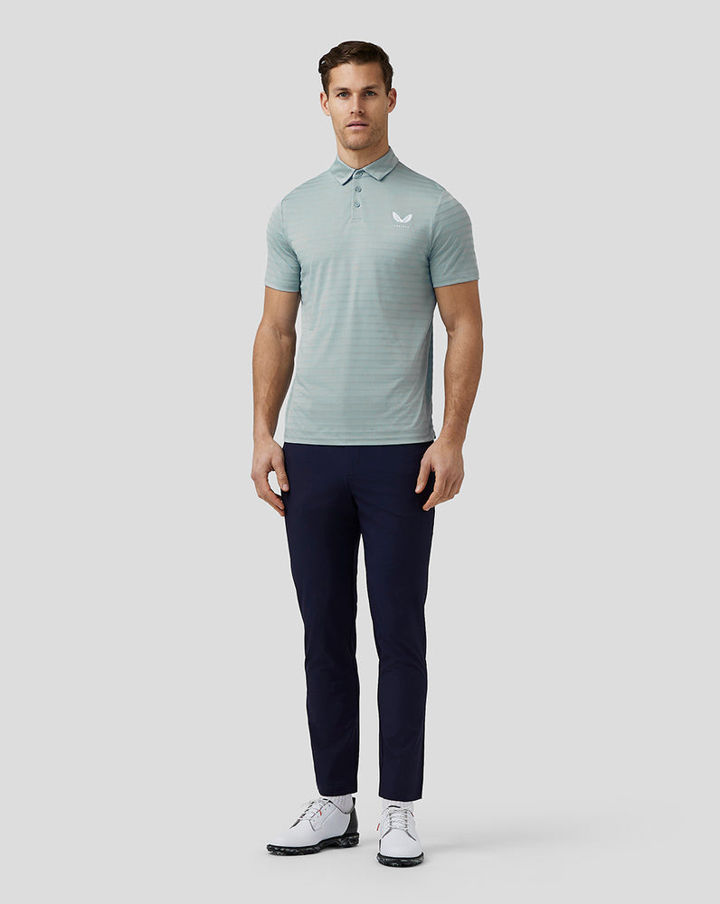 Castore Golf Textured Pique Stripe Polo Niebieskie | PIQNABX-59