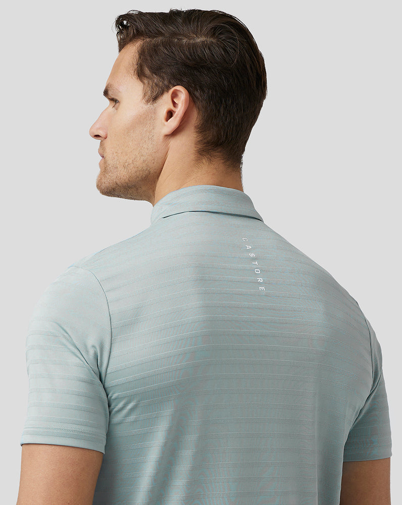 Castore Golf Textured Pique Stripe Polo Niebieskie | PIQNABX-59