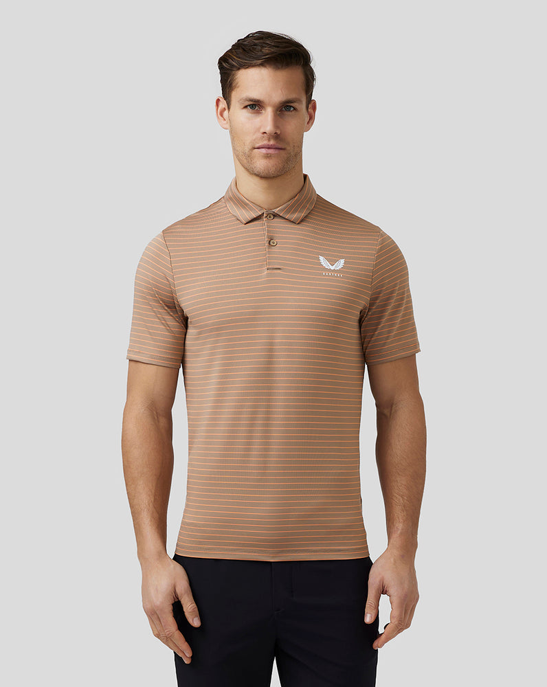 Castore Golf Yarn Dye Stripe Polo Clay | WZRHSIE-01