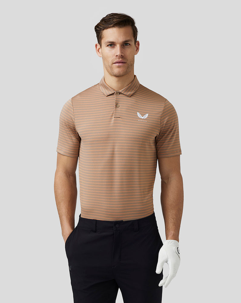 Castore Golf Yarn Dye Stripe Polo Clay | WIEJYTF-37