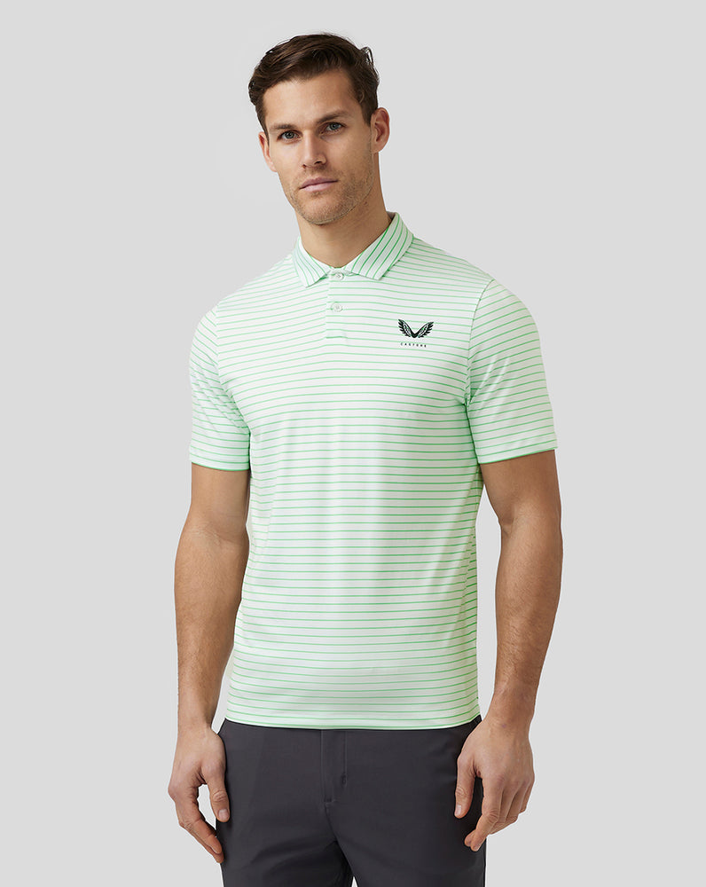 Castore Golf Yarn Dye Stripe Polo Lime | ODSXIYT-30