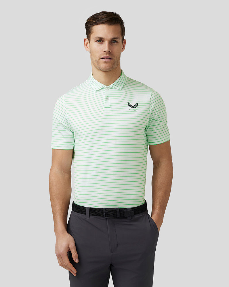 Castore Golf Yarn Dye Stripe Polo Lime | ODSXIYT-30