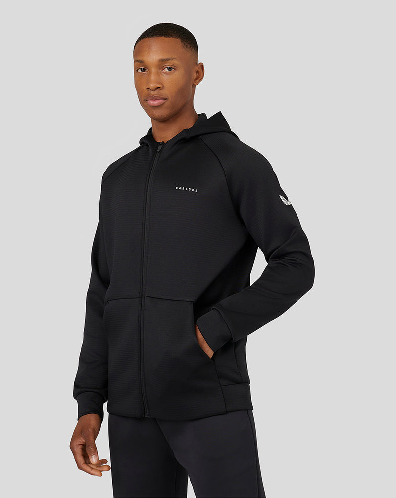 Castore Long Sleeve Aeroscuba Zip-Through Hoodie Czarne | BUSYTNC-64