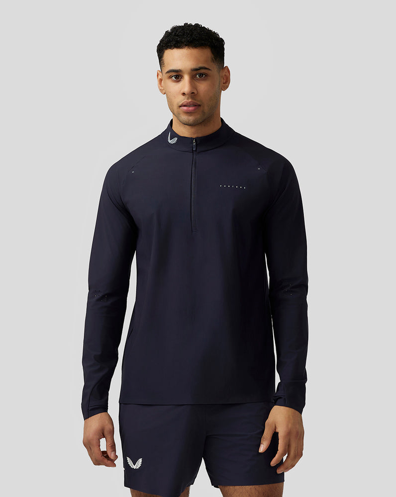 Castore Zone Ventilation Quarter Zip Granatowe | OUSCBMK-06