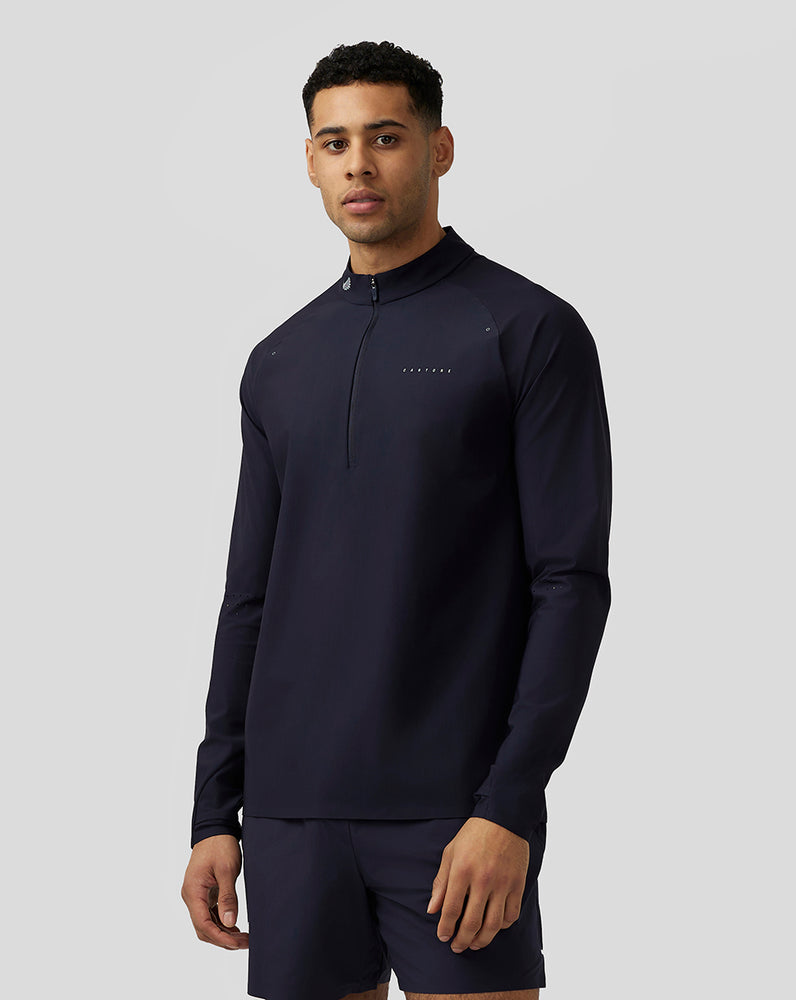 Castore Zone Ventilation Quarter Zip Granatowe | OUSCBMK-06